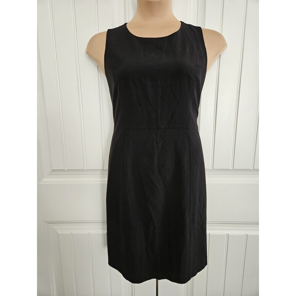 Talbots 12 P Black Wool Sheath Dress Business Career Classic Lined